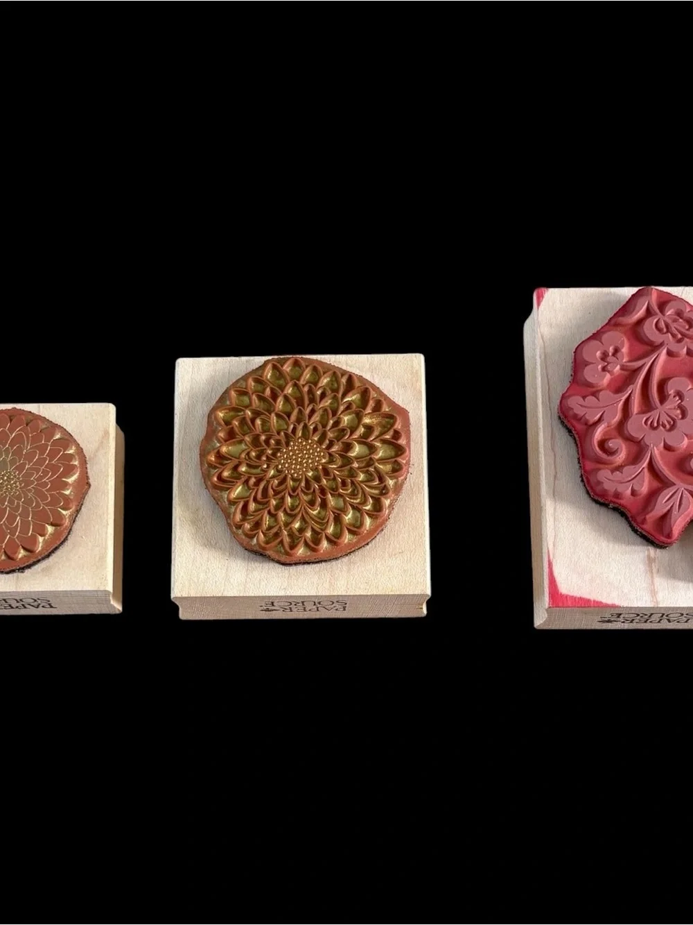 Paper Source | Wooden Number and Decorative Floral Stamp Sets | Natural Wood